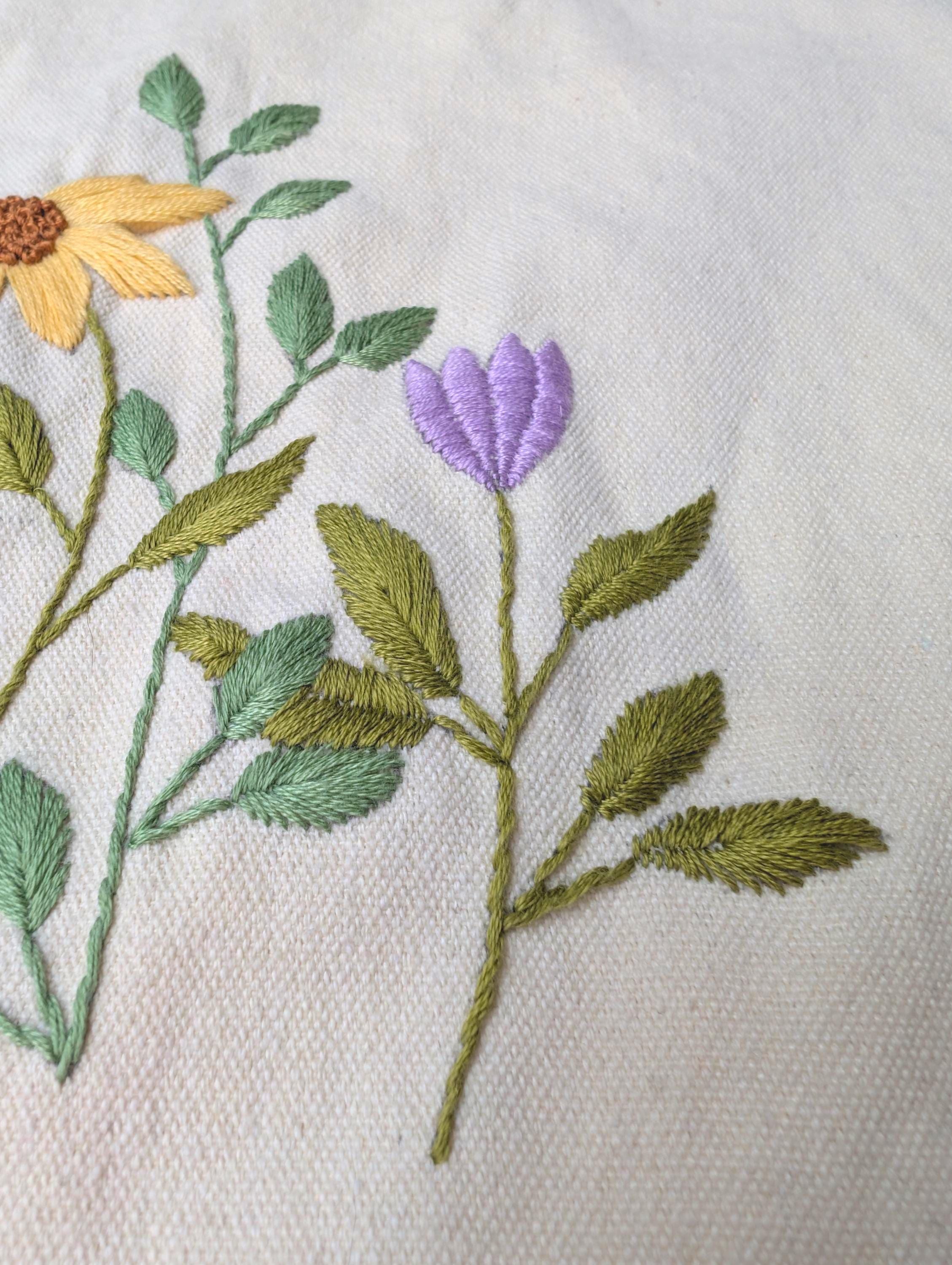 Wildflowers Hand Embroidery Pattern PDF – Floral Hoop Design (digital ...