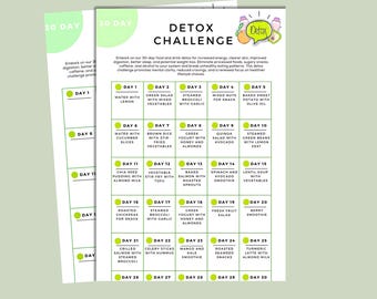30-Tage-Detox-Challenge zum Ausdrucken | Natürliche Detox | Detox reinigen | Organische Entgiftung | Detox Gesundheit | Detox Haut | Detox Abnehmen | Entgiftend
