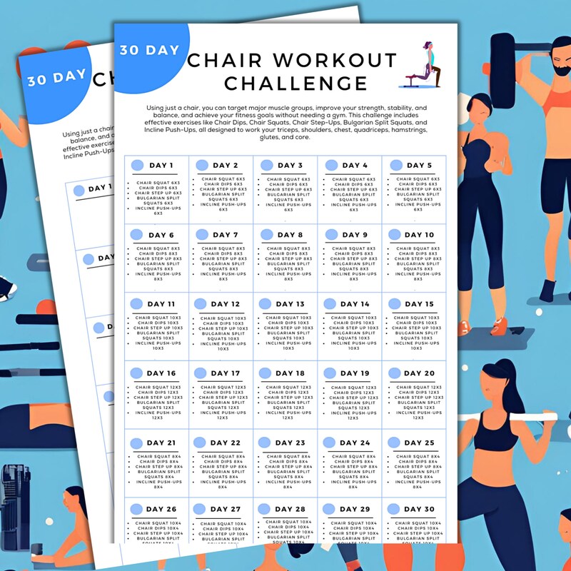 Chair Exercise Chart Etsy