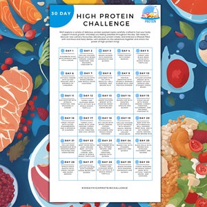 Protein Building Challenge Worksheet.pdf 30 Day High Protein Challenge Printable | High Protein Food List | High ...