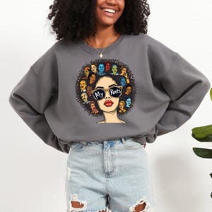 Sweat femme noire, sweat elle est moi, sweat fille noire, sweat inspirant, sweat à capuche noir femme, femmes Rorots Black History