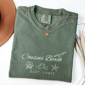 Comfort Colors® Cousins Beach T-Shirt TSITP Shirt The Summer I Turned Pretty Tee Team Conrad Team Belly Team Jeremiah East Coast Beach Shirt