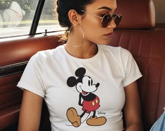 Retro Mickey Disney Baby Tee, Classic Mickey Baby Tee, Y2k 90s Style Mickey Mouse Tee