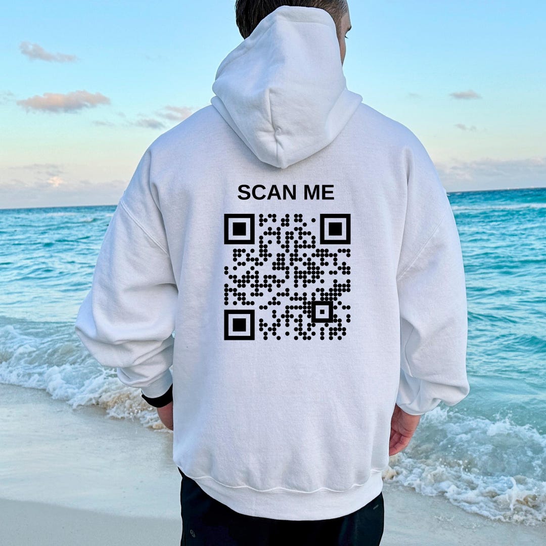Personalized QR Code Hoodie Add Your Logo/web Link or Social Media QR ...