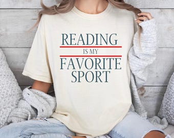 Comfort Colors® Vintage reading is my favorite sport Tee, Bookish Tee, Book Reader Gift, Teacher Gift,Bookworm Tee, Librarian Tee, Booklover