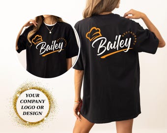 Comfort Colors Custom Company Logo T-Shirt, Double Sided Personalized Shirt with Front & Back Print, Custom Tee for Business or Personal Use