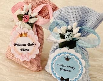 1-100Pcs Bulk Custom Baby Shower New Parents Gift, Personalized Birthday Party Guest Favor, Handmade Thank You Lavander Pouch Bag Gift