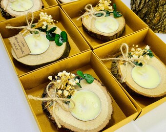 Eucalyptus Personalized Handmade Bridesmaid Billet Gifts, Natural Aromatic Wedding Party Candles, Beauty and the Beast Bride Guest Favors