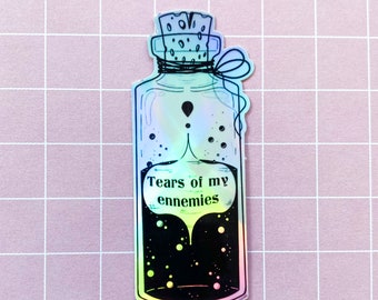 "Tears of my enemies" holographic stickers - magic stickers - scrap booking - stationery decoration - girlfriend gift idea