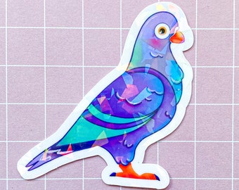 Sticker pigeon - autocollant pigeon - sticker waterproof - autocollant waterproof - effet verre brisé