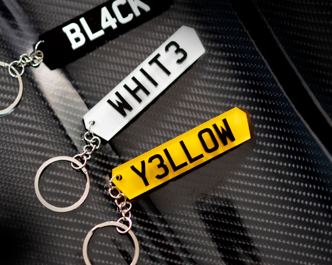 Custom Hex Number Plate, License Plate Keyring. Lambo Plate With 3D