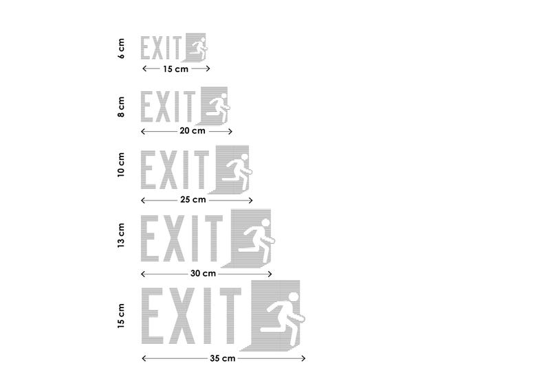 Minimal EXIT Wall Sign - 3mm Acrylic Emergency, Door, 3D, Toilet ...