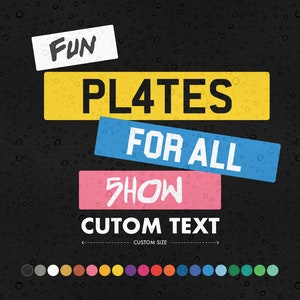 Show Plate Sticker PLACA DE NÚMERO - Calcomanía de vinilo autoadhesiva - No legal