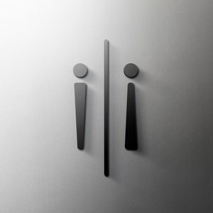 Male & Female Bathroom Sign - 3mm Acrylic Restroom Sign, Saloon, 3D Wall, Toilet, Modern and Minimal Self Adhesive