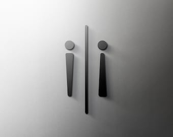 Male & Female Bathroom Sign - 3mm Acrylic Restroom Sign, Saloon, 3D Wall, Toilet, Modern and Minimal Self Adhesive