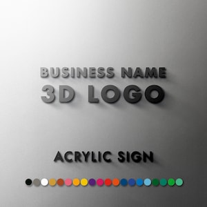 3D Acrylic Logo Wall Sign 3mm - Custom Logo Laser Cut Wall Art Home and Office - Self Adhesive