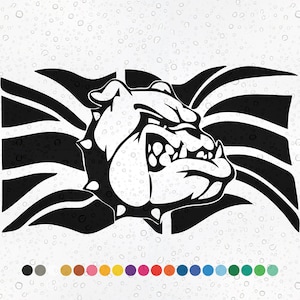 Bulldog British Flag - Car Sticker Vinyl Decal Waterproof Bonnet Side Hood Graphic Window Sign Motor Home Camper Van Animal