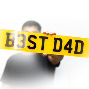 El mejor regalo de placa de matrícula 4D de papá/placa de matrícula personalizada acrílica/regalo del Día del padre, nuevo regalo de conductor, regalos de coche/regalos de papá