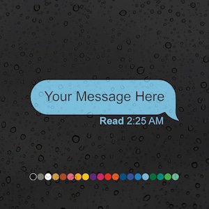 2x iMessage Custom Decal - Vinyl Decal Car Window Sticker Die-cut Custom Colours Gift Mobile Message Text Msg Personalised