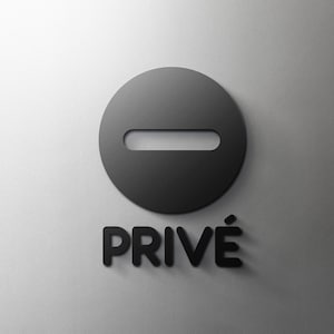 PRIVÉ (No Entry) Sign - 3mm Acrylic Restroom, Salon, 3D, Toilet, Modern, Minimal, Restaurant, Hotel Door Sign - Self Adhesive