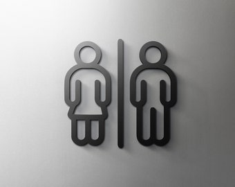 Male & Female Bathroom Sign 3mm Acrylic Restroom Salon 3D - Etsy