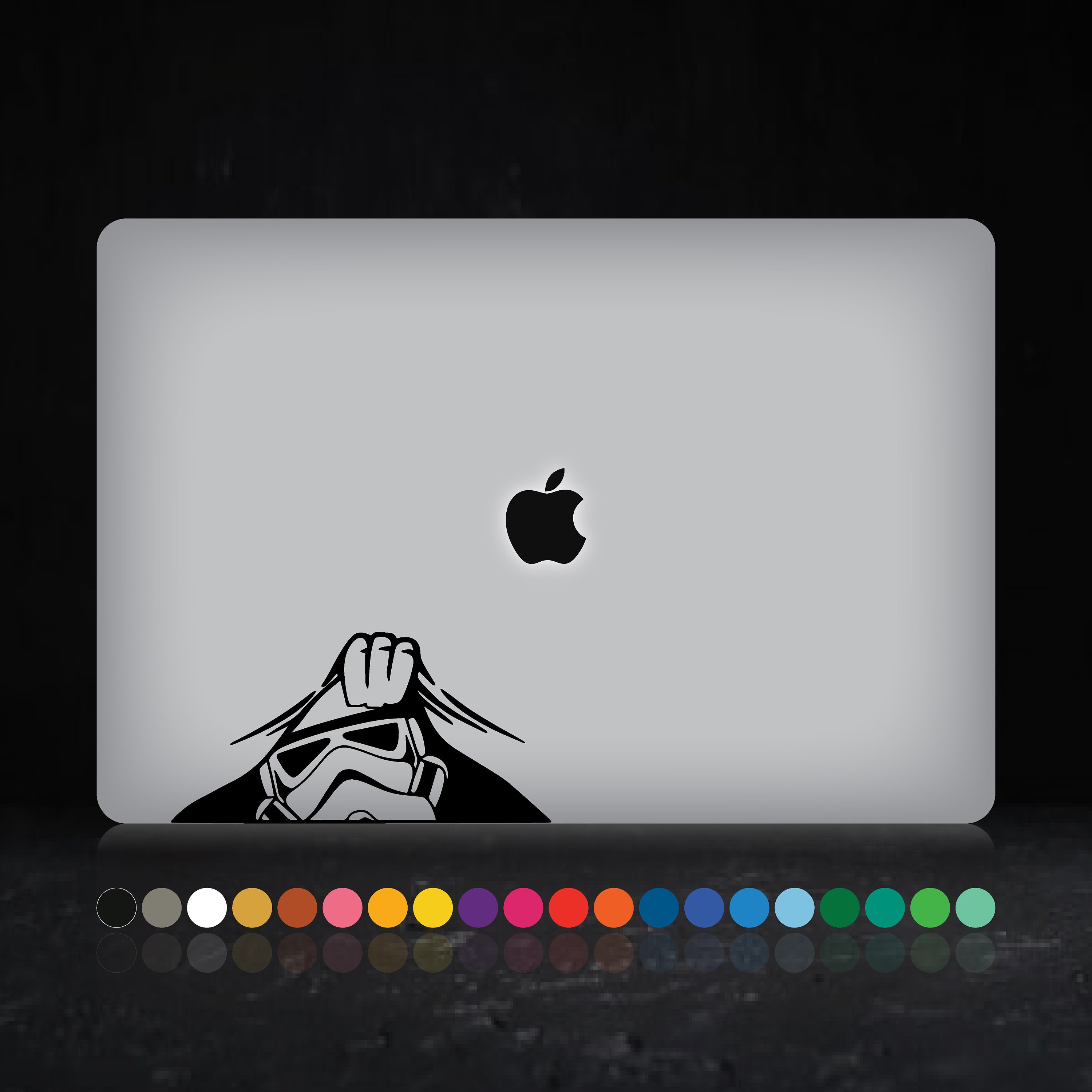 2x Glitched Apple - MacBook Laptop PC Decal Sticker Apple Back