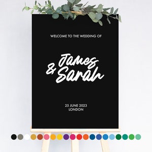 Adesivo decalque de vinil de casamento para sinal de boas-vindas DIY 03 - Fácil de aplicar APENAS ADESIVOS de sinalização de eventos