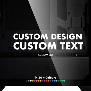 Custom Gaming PC Case Sticker - Vinyl Decal Logo Towers Computer Decorate Styling Window Colour Laptop Gamer