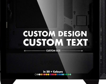 Custom Gaming PC Case Sticker - Vinyl Decal Logo Towers Computer Decorate Styling Window Colour Laptop Gamer