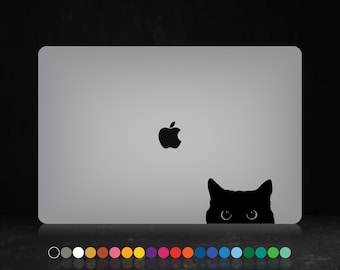 Katze Peeking - MacBook Laptop PC Aufkleber Aufkleber Apple Back Sticker Auto Tiere Geschenk