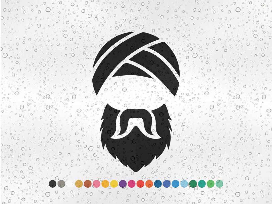 2x Sikh Singh Punjabi Turbans Fabric Rubia Voile - Wall Car Decal ...