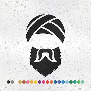 2x Sikh Singh Punjabi Turbans Fabric Rubia Voile - Wall Car Decal Sticker Singh, King Khanda Sikh symbol Sikhism Onkar