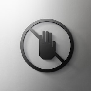 No Entry Symbol Door Sign - 3mm Acrylic Laser-cut, 3D Wall Home, Utilities, Lounge, Restaurant, Hotel Door Sign - Self Adhesive