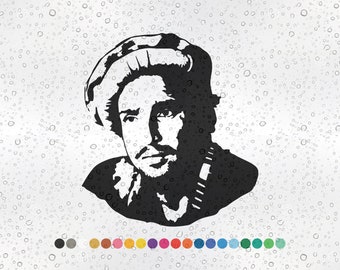 Ahmad Shah Massoud - Vinyl Sticker Decal Dari Farsi Window Wall Afghan Afghanistan