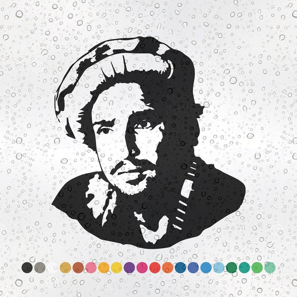 Ahmad Shah Massoud - Vinyl Sticker Decal Dari Farsi Window Wall Afghan Afghanistan