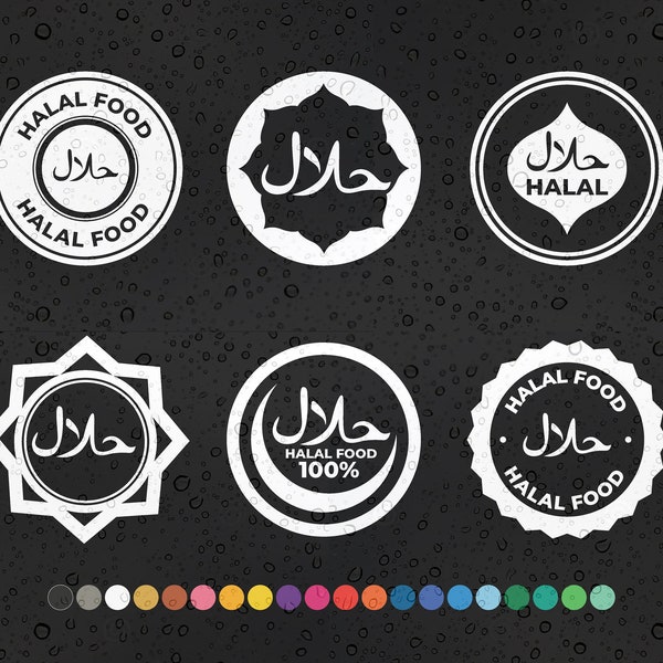 Halal Food Sticker Decal - Arabic Muslim Kitchen Food Shop Window Sticker Shop sign Sticker Islamic Hygiene
