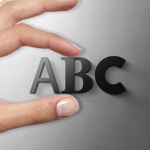 Letras e números de acrílico - Letras personalizadas para placas de porta - Autoadesivo