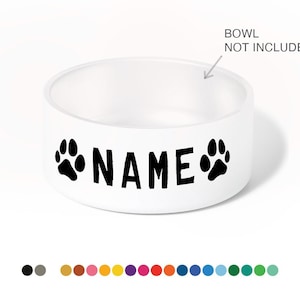 2 x sticker nom personnalisé chien - chat animal de compagnie nom - sticker chiot chaton fenêtre couleur vinyle ordinateur portable cadeau maison - bol non inclus