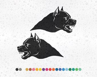 2x Pitbull Dog Teeth - War Machine Car Decals Stickers Japanese Auto Performance Styling Window JDM Vinyl Laptop Skateboard Bike