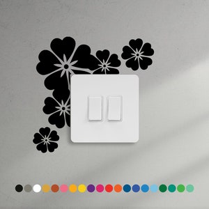 Floral - Light Switch Stickers Wall Decor Window Cat Colour Vinyl Laptop Pet, 9cm Switch