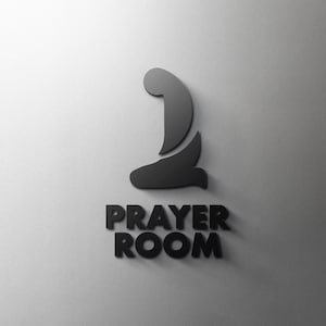 Prayer Room - Female | 3mm Acrylic Sign, 3D, Mosque, Modern, Minimal, Restaurant, Hotel Door Wall Sign - Self Adhesive