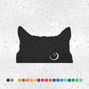Jednooki kot podglądający - Stylizacja samochodu Naklejka winylowa na samochód Naklejka Akcesoria Naklejka winylowa Wodoodporna dekoracja okna Kolor Prezent Laptop Rower