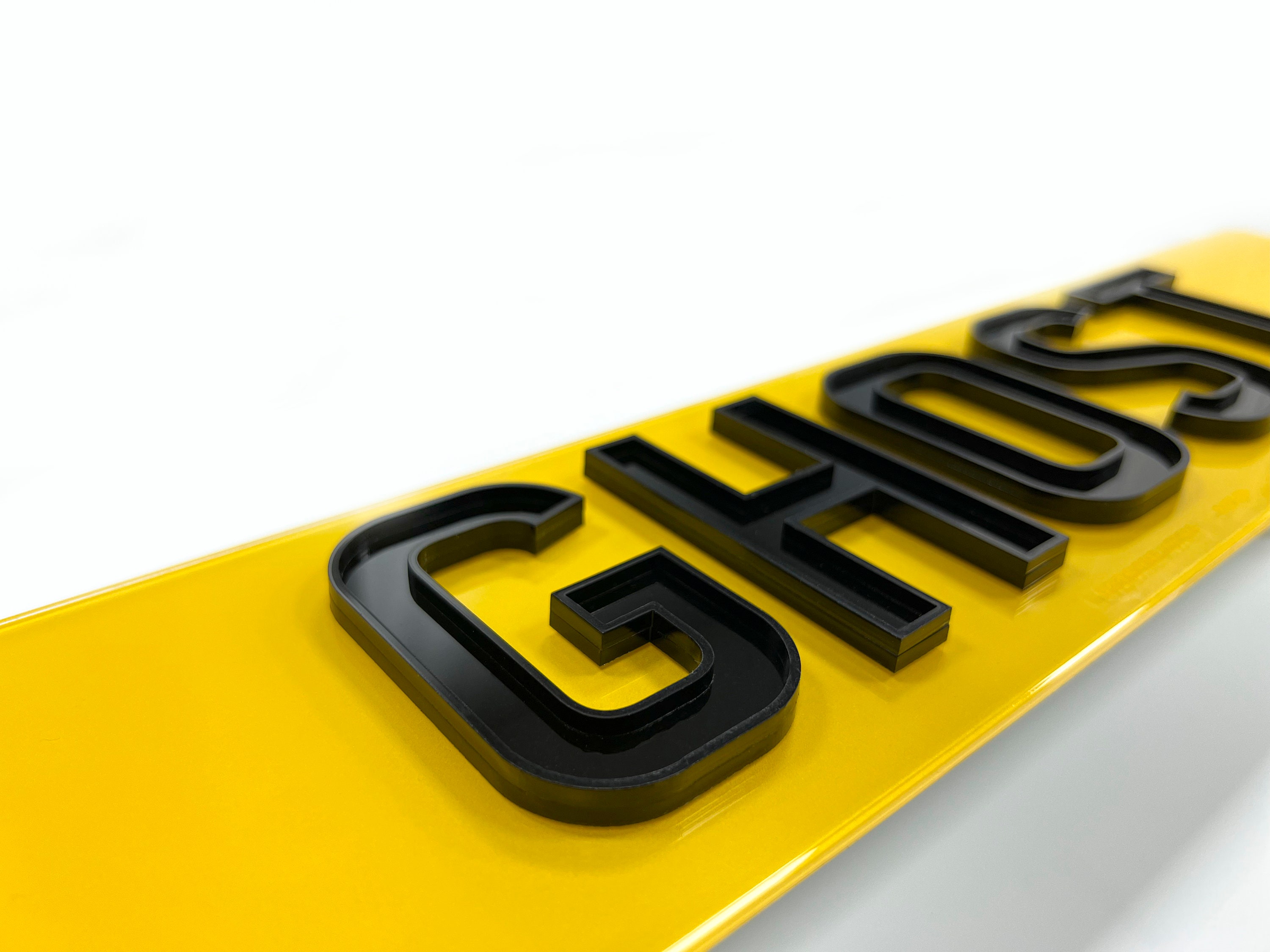 4D Ghost NUMBER PLATE Gloss Black Stylish Car Mod Gift Etsy