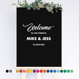 Autocollant de décalcomanie en vinyle de mariage pour DIY Signe de bienvenue 01 - Facile à appliquer Signature Décalcomanie Signalisation d’événement AUTOCOLLANTS UNIQUEMENT