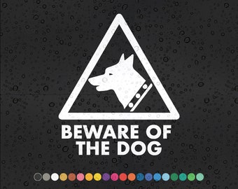 Beware Of The Dog - Car Sticker Vinyl Decal Waterproof Accessories Window Decor Colour Vinyl Guard Dog Sign Warning