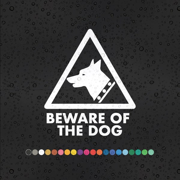 Beware Of The Dog - Car Sticker Vinyl Decal Waterproof Accessories Window Decor Colour Vinyl Guard Dog Sign Warning