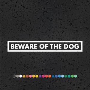 2 x Cuidado con el perro - Pegatina Vinilo Calcomanía Accesorios impermeables Ventana Advertencia de mascotas Color Regalo Puerta Buzón Paquete Regalo