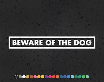 2 x Beware Of The Dog - Sticker Vinyl Decal Waterproof Accessories Window Pet Warning Colour Gift Door Letterbox Parcel Gift