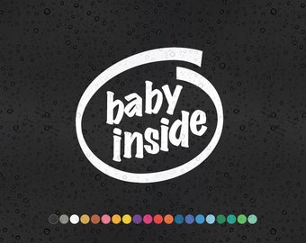 baby inside - Car Styling Vinyl Sticker Decal Accessories Waterproof Window Decor Disabled
