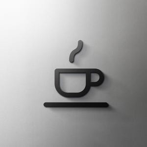 Letrero con símbolo de bebida para cafetería, restaurante, baño, cafetería, señalización 3D, minimalista, para puerta de hotel, autoadhesivo, acrílico de 3 mm